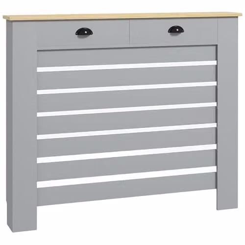 HOMCOM Grey Lacquered MDF Wood Radiator Cover with Drawer, H 95.5 x W 111 x D 19 cm – 1
