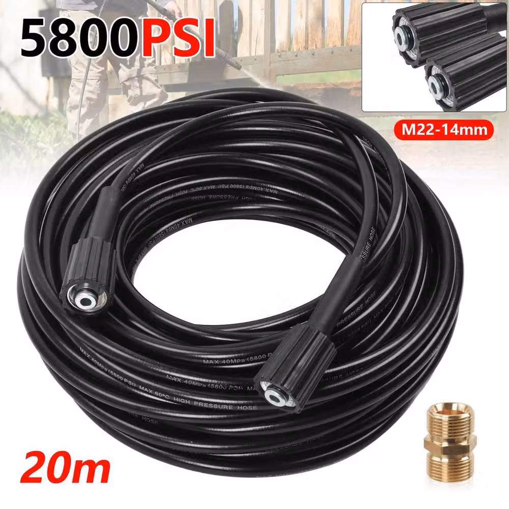 KORVIXA Black High Pressure Washer Extension Hose, 20m – 2