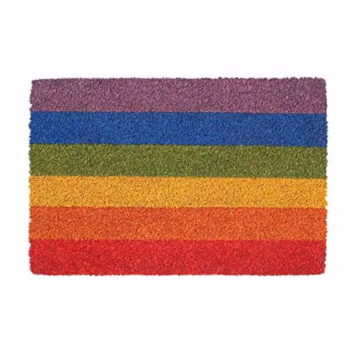 Nicola Spring Multicolour Striped Coir Door Mat, W: 60 cm, D: 40 cm