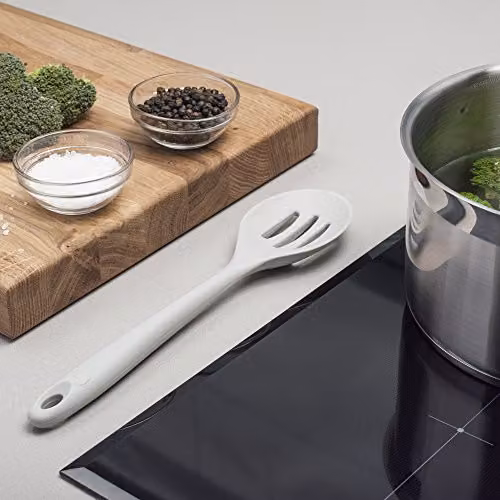 Zeal Grey Silicone Non-Stick Slotted Skimmer Spoon with Hanging Loop – 3