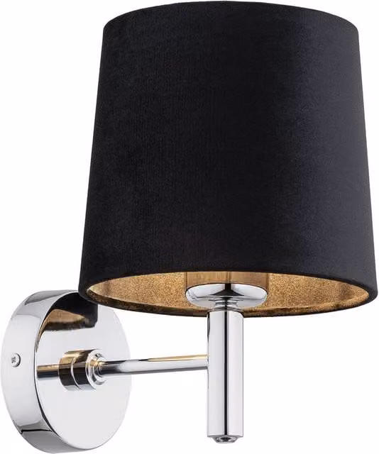Netlighting Bolzano Plus Wall Lamp with Fabric Shade in Dark Grey, Chrome and Black – 1