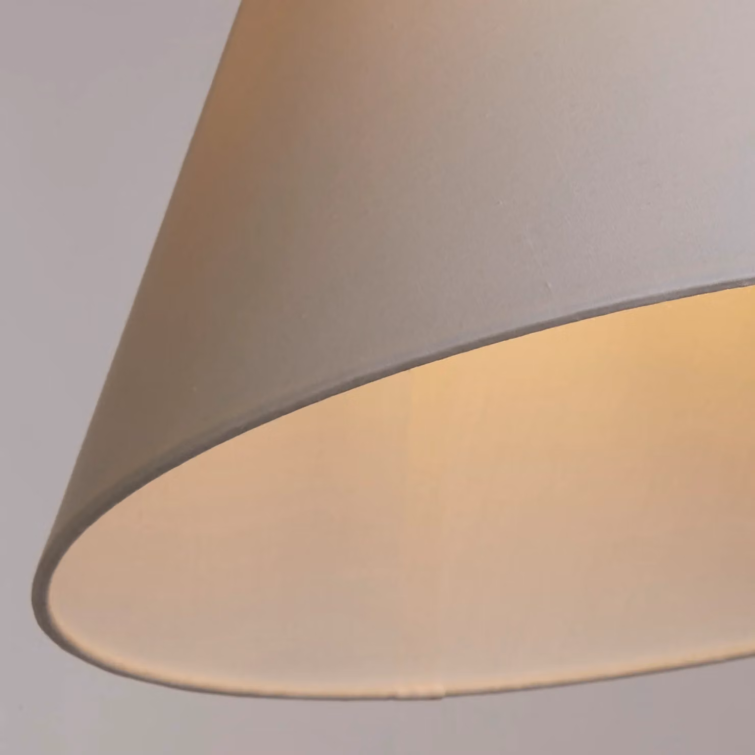 Lighting Collection White TC Coolie Fabric Lamp Shade, Diameter: 38 cm – 3