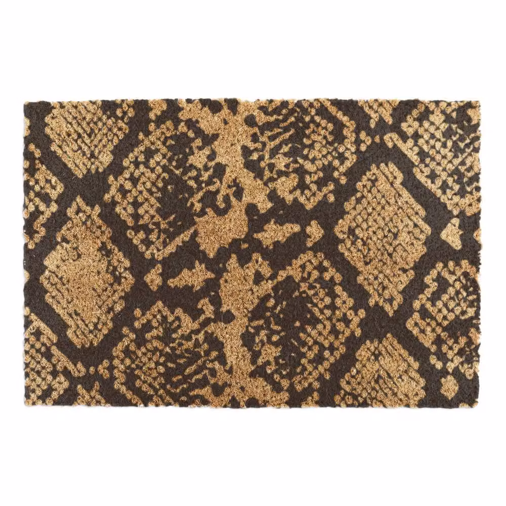 Artsy Mats Snake Print Coir Doormat in Black, W: 90 cm, D: 60 cm – 3