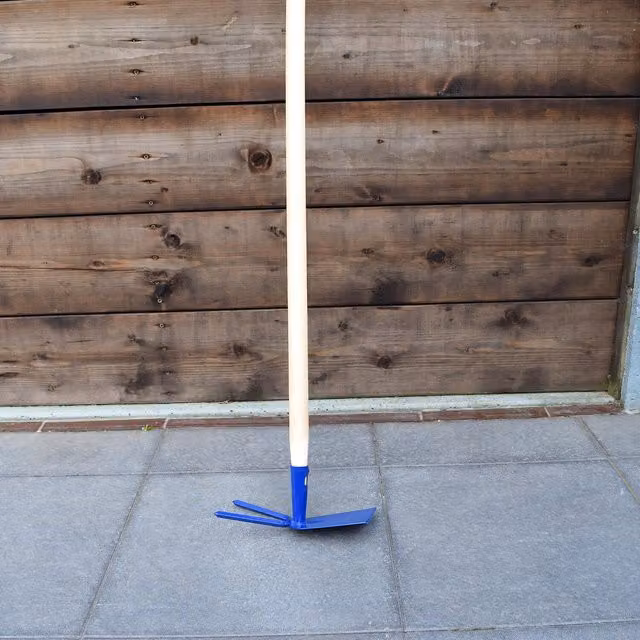 SolaDirect Dutch Hoe Cultivator Hand Fork Type 10 with 115 cm Handle, Solid Steel, Blue