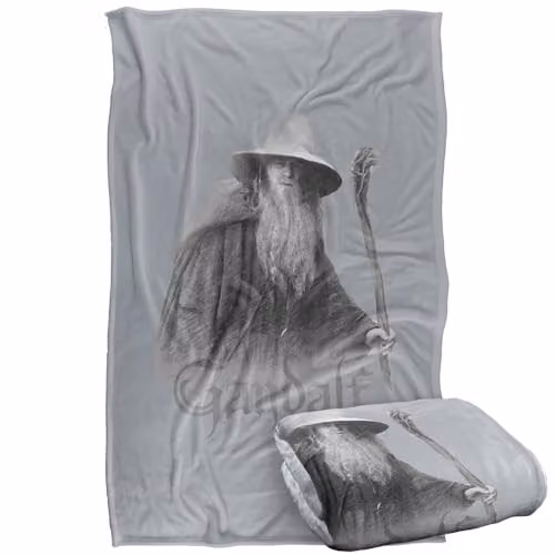 Warner Bros. Lord of the Rings Gandalf Grey Super Soft Fleece Throw Blanket – 1