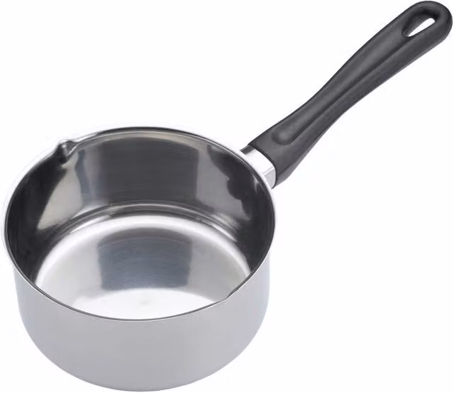 KitchenCraft Stainless Steel and Aluminium Milk Pan, 14cm, 0.7 l, Silver or Grey