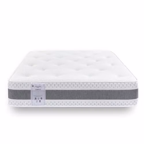 RestRelax Sleep Tempest Hybrid Memory Foam and Coil Tufted Mattress, White, W/D/H: 180 x 200 x 25 cm
