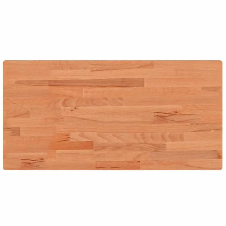 Berkfield Home Rectangular Solid Wood Beech Table Top, Brown, W: 100 cm, D: 50 cm, H: 1.5 cm