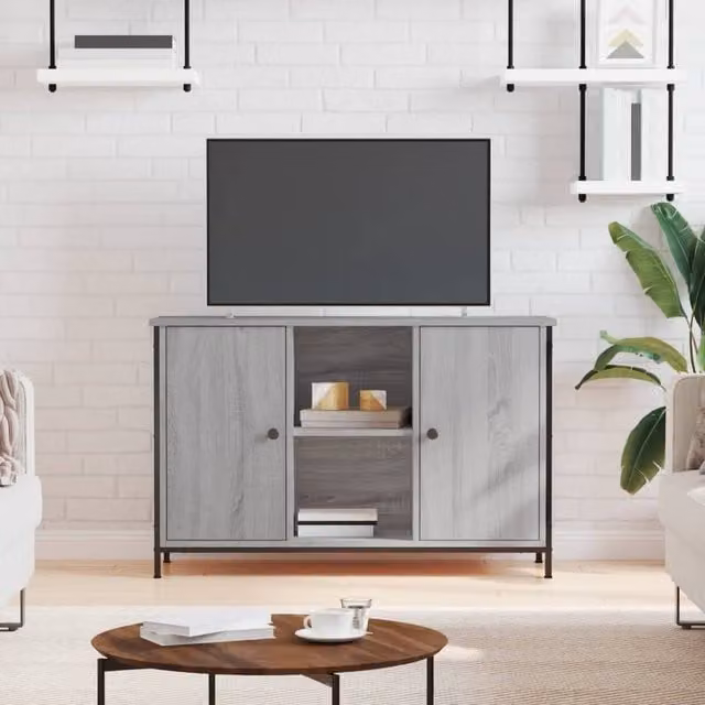 Berkfield Home Industrial TV Cabinet in Grey Sonoma, W/D/H: 100 x 35 x 65 cm – 1