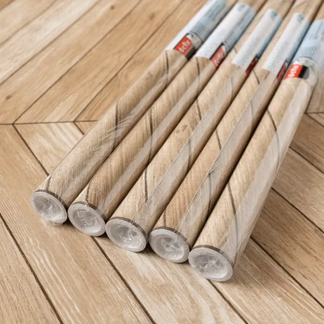 dc fix Chevron Natural Self Adhesive Vinyl Wrap for Kitchen Doors and Worktops, Beige and Brown, W: 67.5 cm, L: 2 m (Pack of 5)