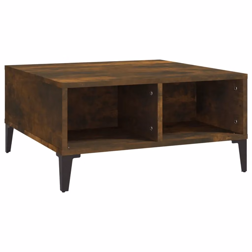 Berkfield Home Modern Square Coffee Table in Smoked Oak Brown, W/D/H: 60 x 60 x 30 cm – 2