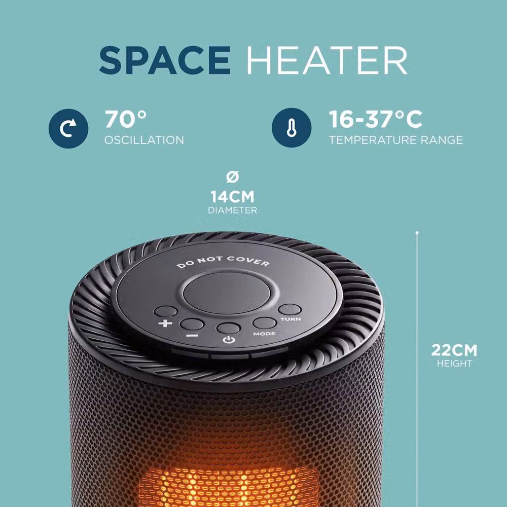 DMD Collective 9 inch Ceramic Fan Heater with Hot and Cold Air in Black – 2