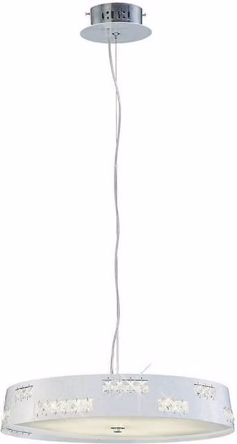 Netlighting Phoenix 18W LED White Crystal Pendant Light, 4000K Cool White