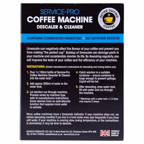 Kilrock Service-Pro Coffee Machine Descaler and Cleaner, 2 x 150ml, Blue – 4