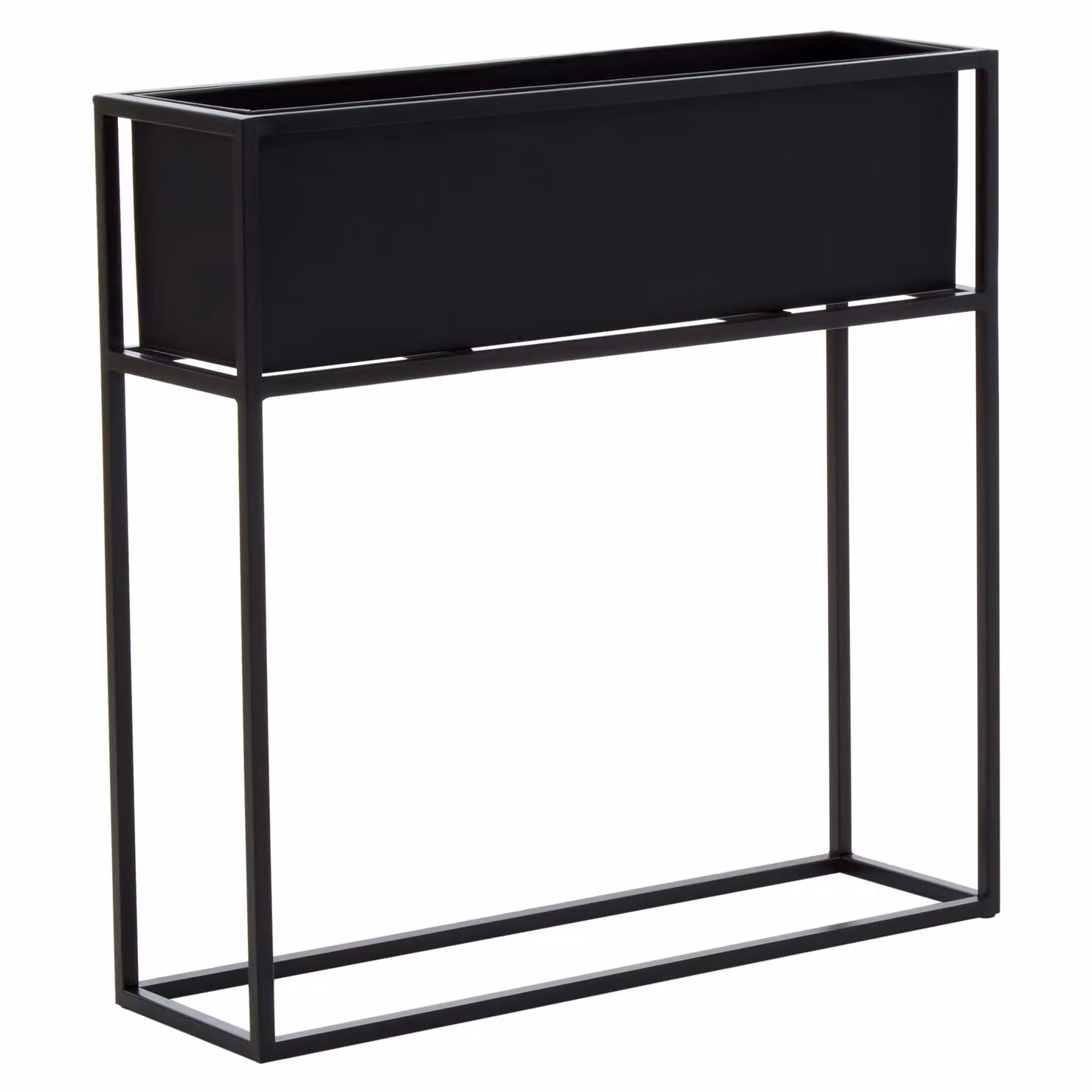 Orsina Black Steel Floor Standing Plant Box, W: 61 cm, D: 18 cm, H: 61 cm – 2