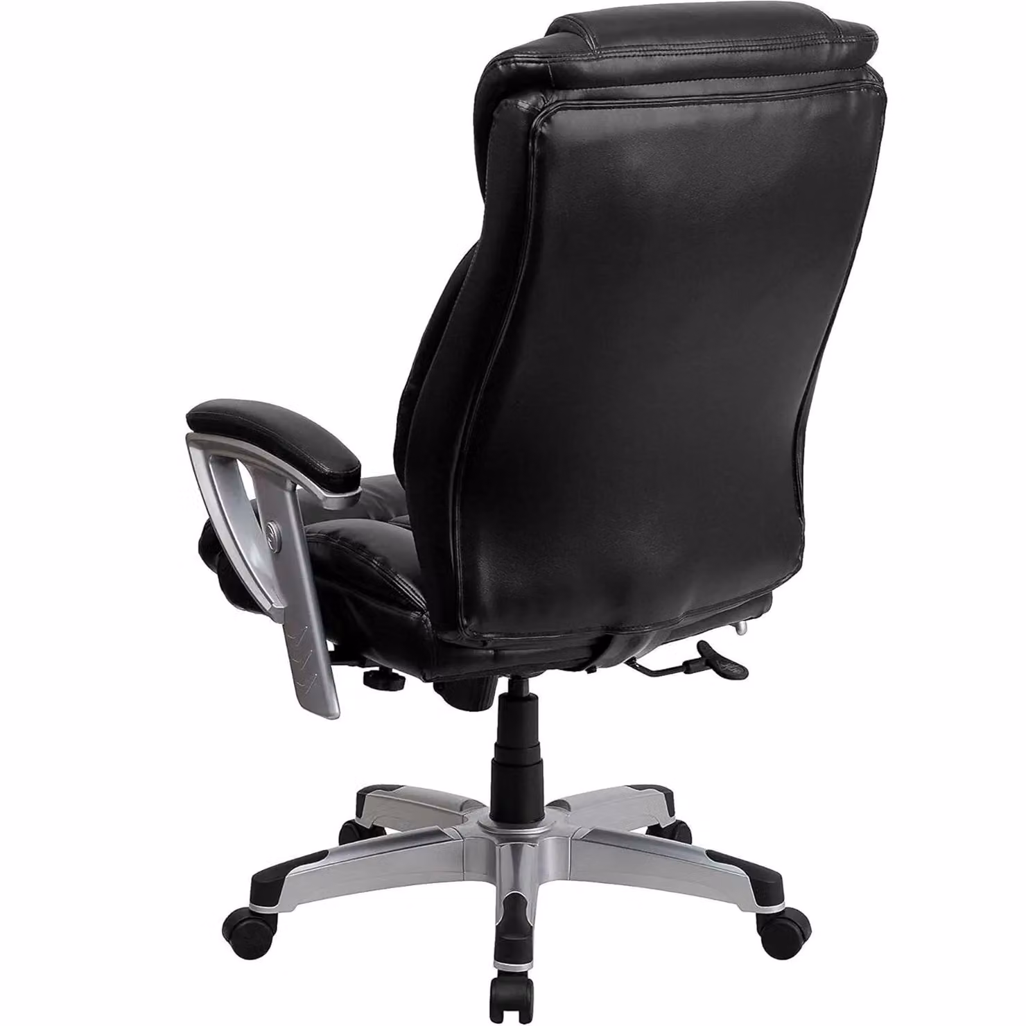 FWStyle Black Faux Leather High Back Executive Office Chair with Headrest and Armrests – 2