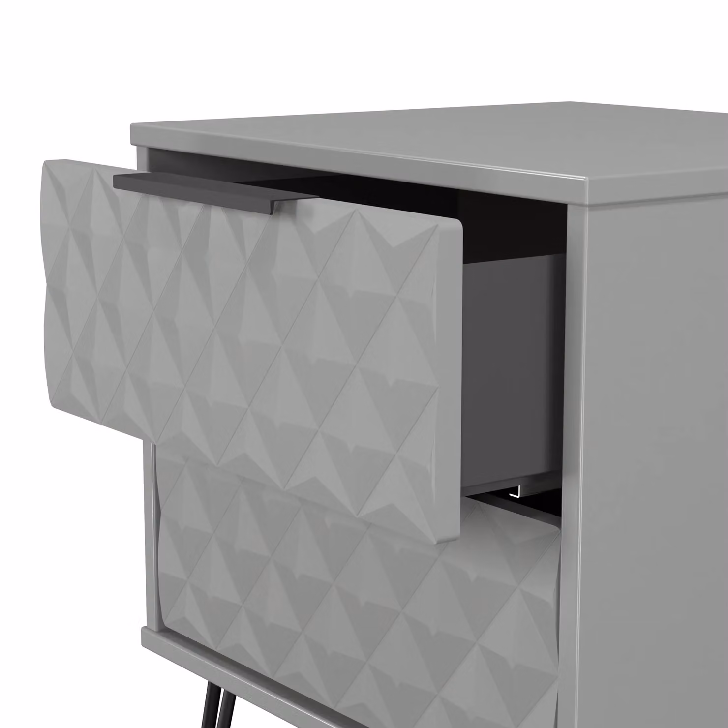 2 U Islay 2 Drawer Bedside Table in Dark Grey, Small, Ready Assembled – 3