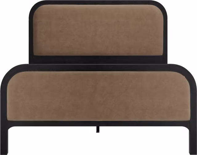 LPD Home Ines Mole Double Bed in Black or Brown Velvet Fabric, W: 140 cm, L: 200 cm