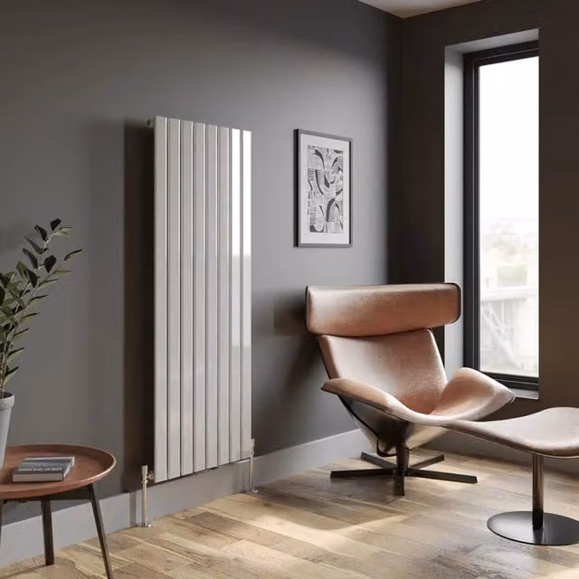 Temprazo Horizontal Single Flat Panel Designer Radiator in White, W/H/D: 160 x 60.5 x 5.2 cm