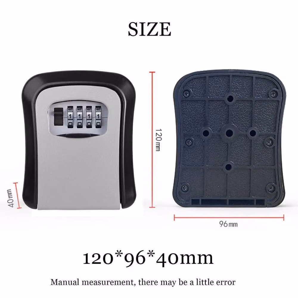 PAWNORA Grey Wall Mounted Key Safe Box with 4 Digit Combination Lock for Outdoor Security – 2