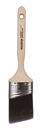 Arroworthy Classic Semi-Oval Angled Nylyn 2.5 inch Long Handle Paint Brush with Synthetic Polyester Bristles