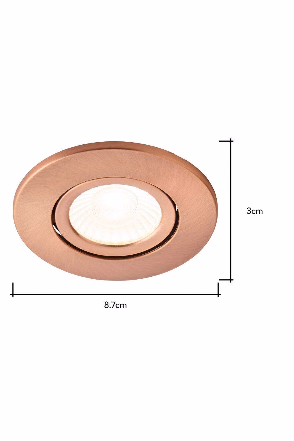 BHS Lighting Adjustable Round Recessed Fire Rated Spotlight in Copper – 4
