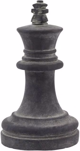 Lemon Pavilion Furniture and Decor Amalfi King Chess Piece in Grey Ceramic, W: 16 cm, D: 16 cm, H: 28 cm
