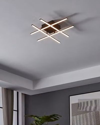 Eglo Lasana 3 LED Modern Black Metal Ceiling Light with Warm White Light – 2
