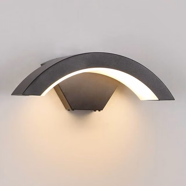 Pheashine U-Shaped LED Outdoor Wall Light, 24W Warm White, Black Aluminium Waterproof Up and Down Light – 1