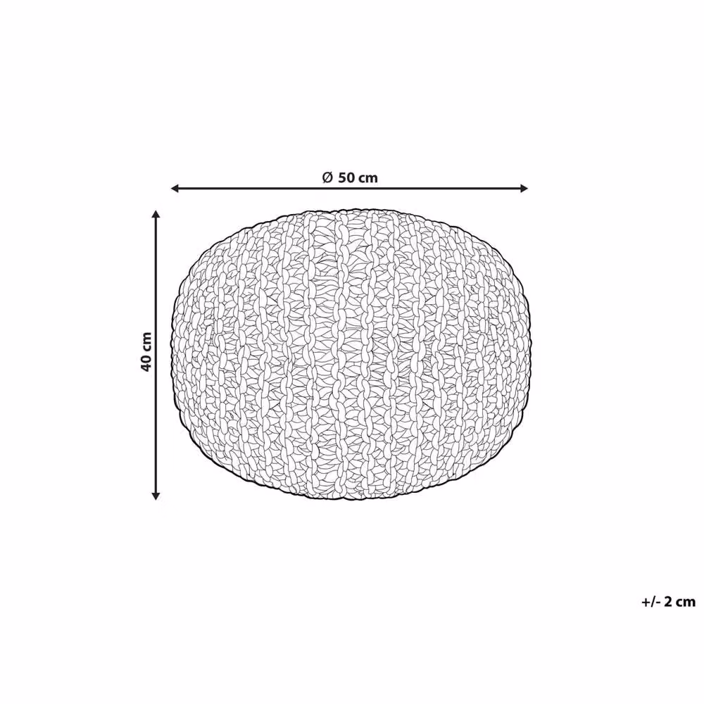 Wyld and Coco Jute Round Ottoman in Beige, W/D/H: 50 x 50 x 40 cm – 3