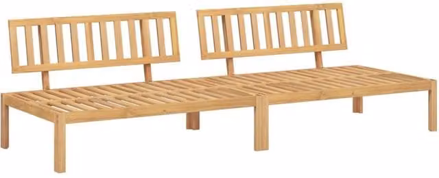 Berkfield Home Garden Pallet Middle Sofas, Set of 2, Brown Solid Acacia Wood – 1