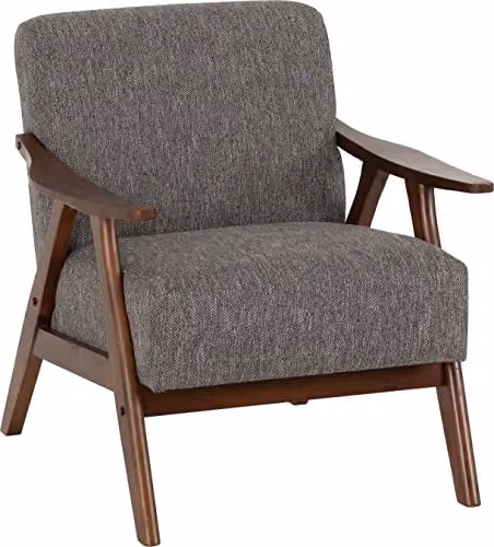 Seconique Kendra Mid-Century Accent Chair in Grey Fabric