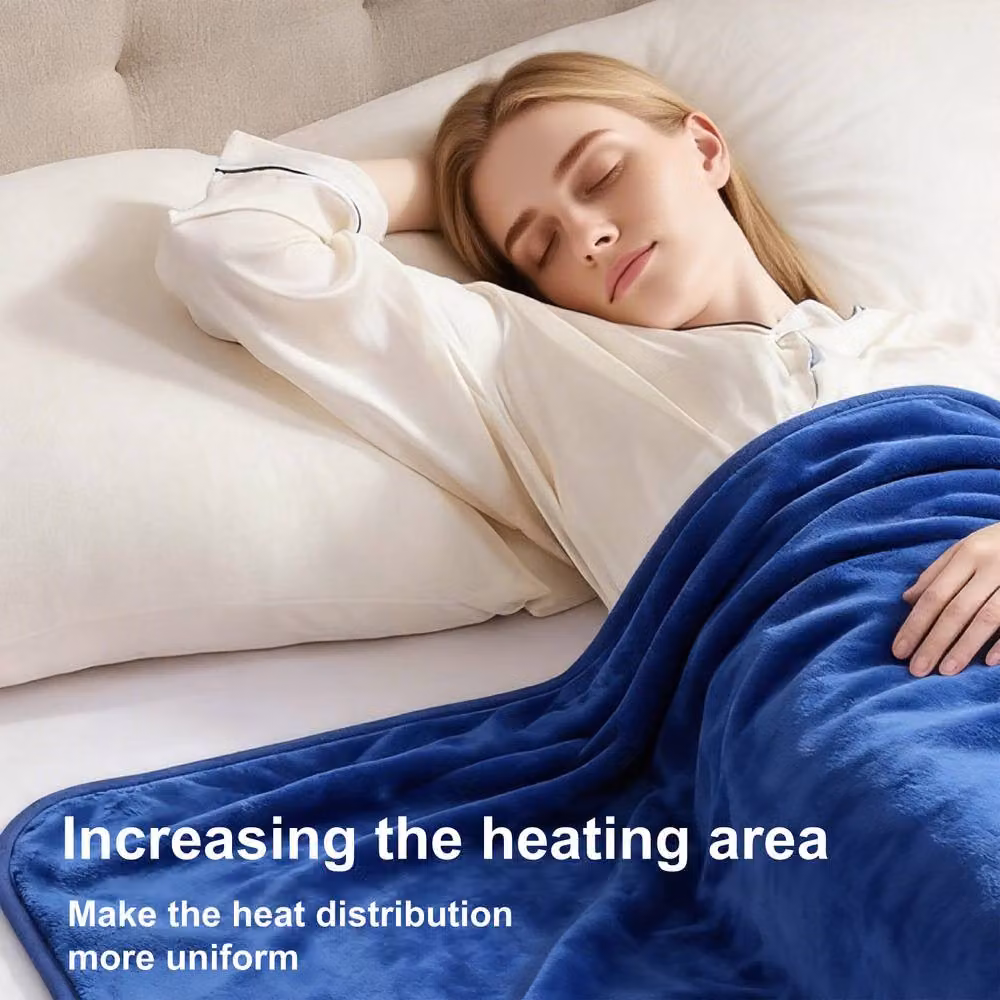 Alivio Premium Electric Heated Flannel Blanket in Blue, W/D/H: 130 x 160 cm – 4