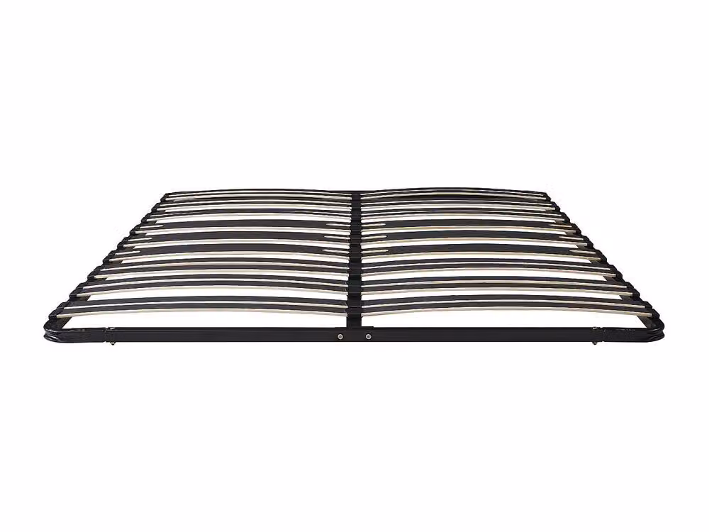 Vente-unique Double Slatted Bed Base with 30 Wood Slats in Black, W/D/H: 190 x 140 x 30 cm – 2