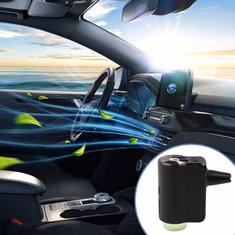 NESTLUNE Smart Car Air Freshener Rechargeable Aroma Diffuser, Black, W: 100 cm, H: 15 cm, D: 5.5 cm – 4