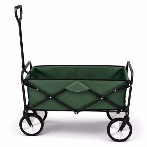Oypla Heavy Duty Foldable Garden Trolley Cart in Green and Black – 5
