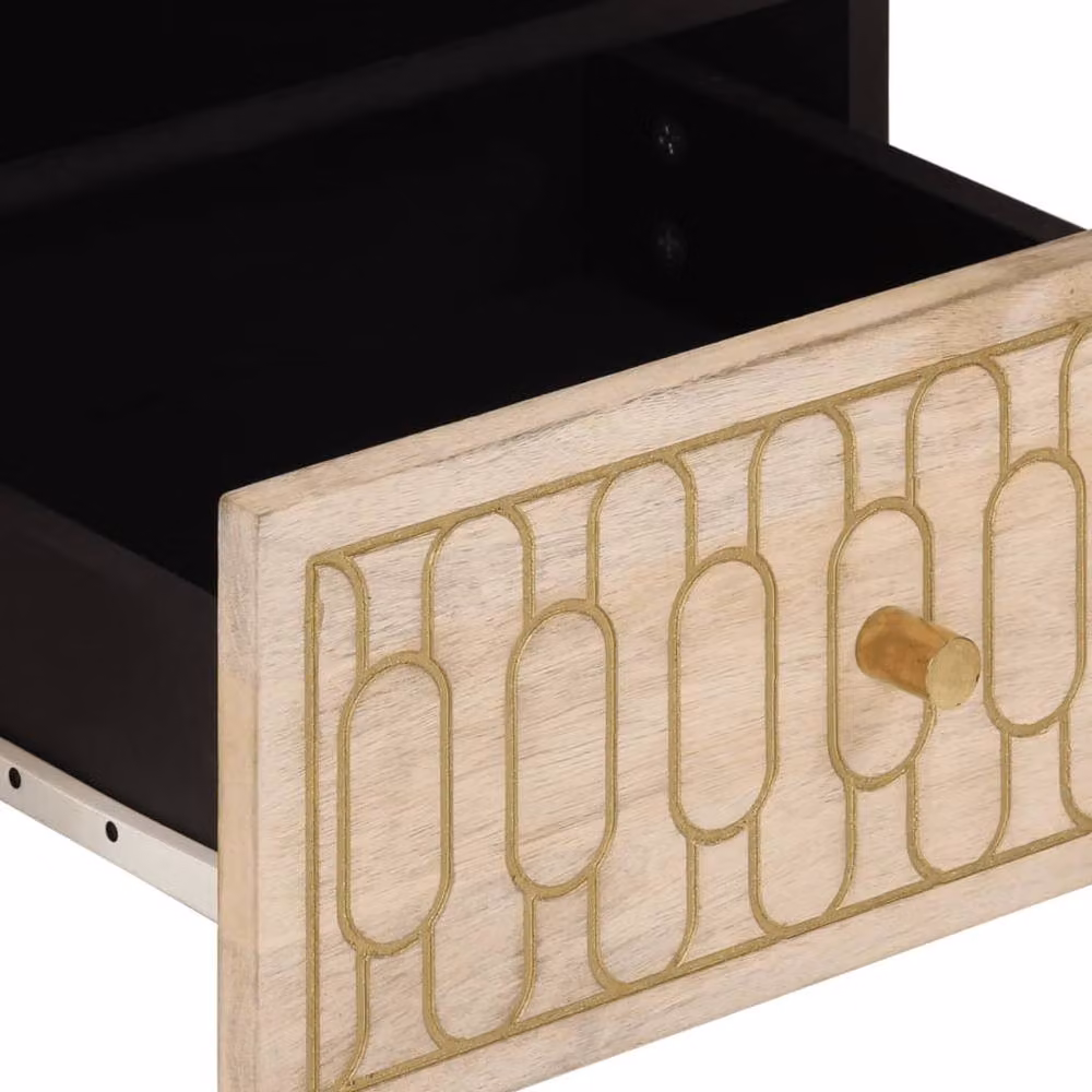Berkfield Home Mango Wood Coffee Table in Light Tan, W: 80 cm, D: 54 cm, H: 40 cm – 4