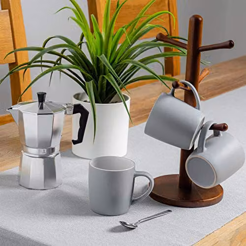 Argon Tableware Stoneware Coffee Mugs, Grey, 350ml, Pack of 6 – 2