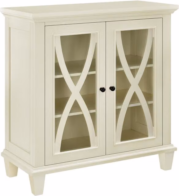 Ellington Classic Double Door Glass Accent Cabinet in White