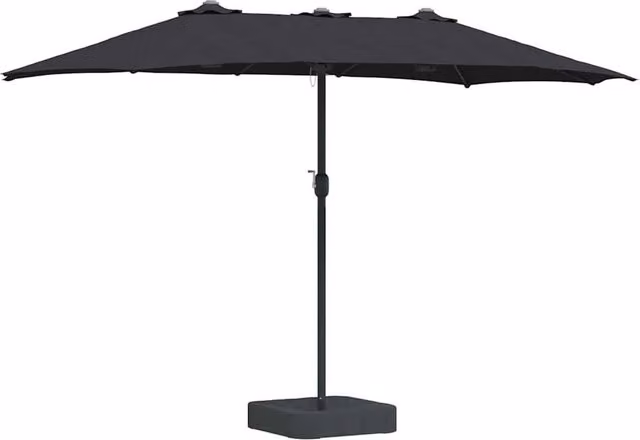 Berkfield Home Black Cantilever Folding Garden Parasol with Polyester Fabric, W/D/H: 385 x 209 x 244 cm – 1