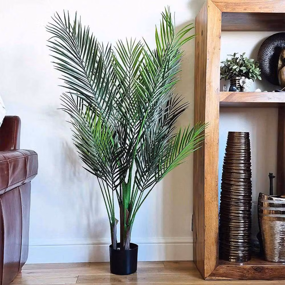 Voltico Artificial Palm Tree with 20 Leaves, Green and Black, Height: 135 cm – 3