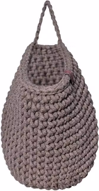 Zuri House Crochet Hanging Bag in Brown, XXS