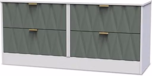 Welcome Las Vegas Modern Geometric 4 Drawer Bed Box in Black, Gold and Multicolour