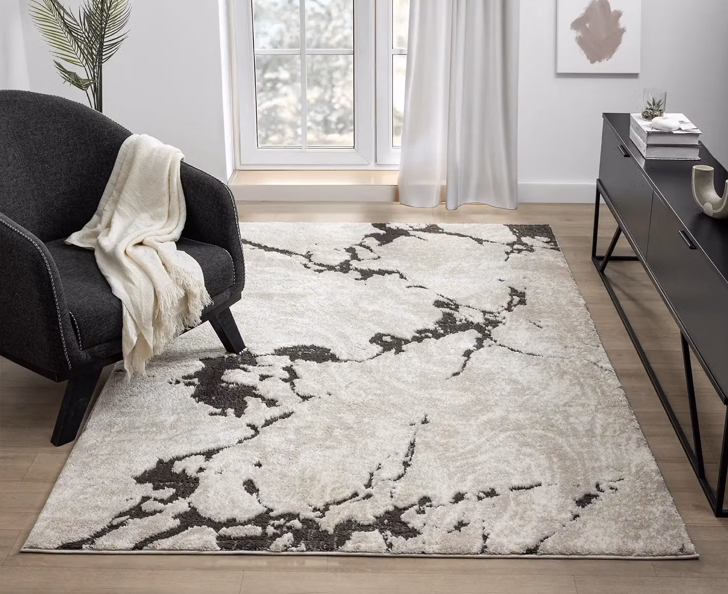 Desire Rugs Eleanor Modern Abstract Area Rug with High-Low Effect in Beige and Brown, W: 120 cm, L: 170 cm – 3