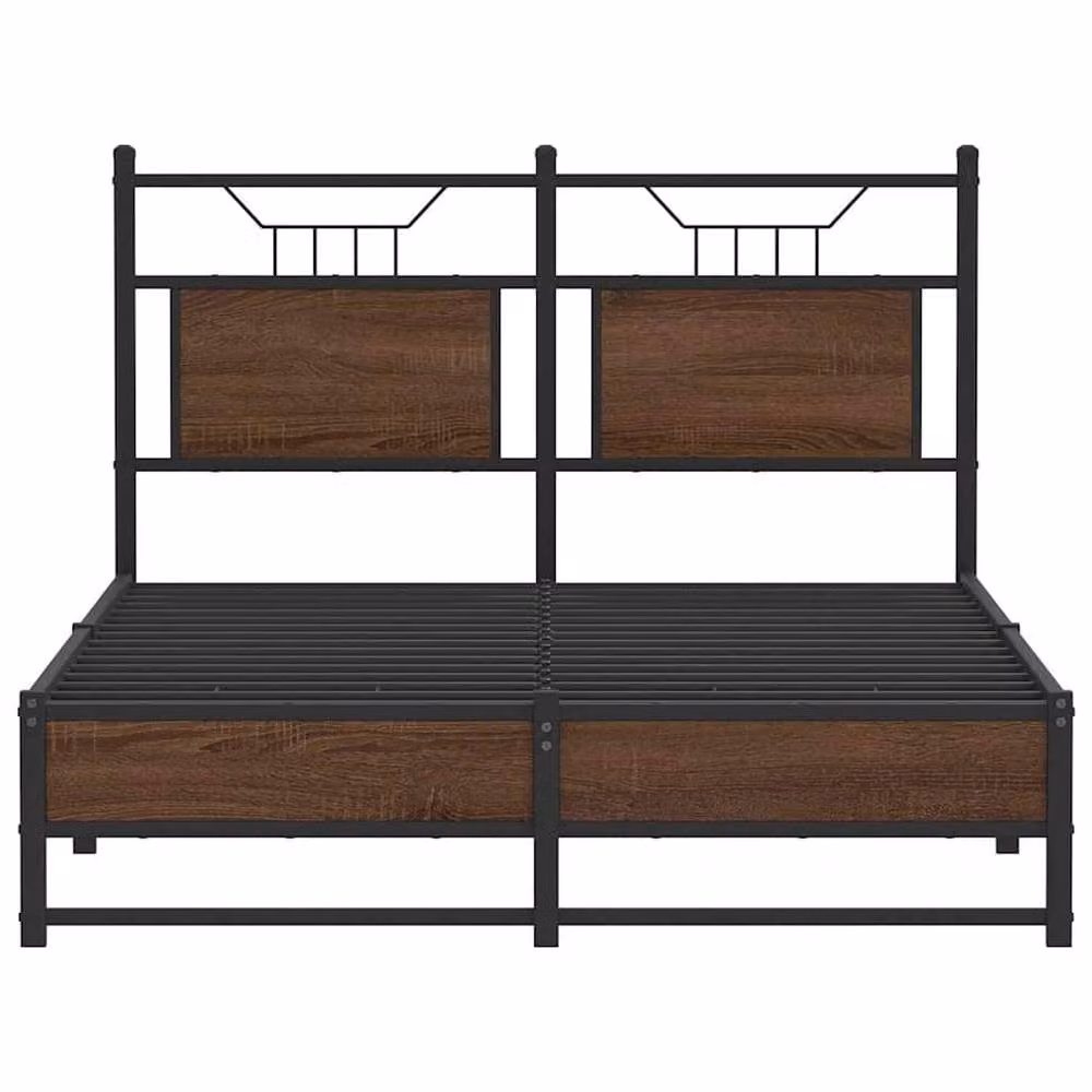 Berkfield Home Decorative Small Double Bed Frame in Brown Oak, W/D/H: 120 x 200 cm – 4