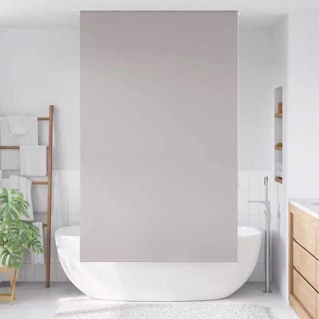 Berkfield Home Grey Opaque Shower Roller Blind, W: 140 cm, H: 240 cm
