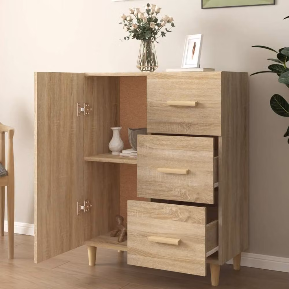 Berkfield Home Sonoma Oak Sideboard in Tan, W/D/H: 69.5 x 34 x 90 cm – 2