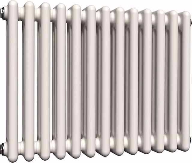Lux Heat Horizontal 3 Column Steel Radiator in White, W: 60.5 cm, H: 60.5 cm