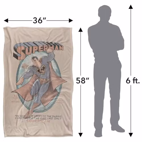 Warner Bros. Superman The Daring Exploits Super Soft Fleece Throw Blanket, Multicolour, W: 91 cm x D: 147 cm – 3