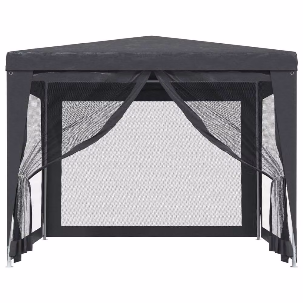 Berkfield Home Party Tent with 4 Mesh Sidewalls, Anthracite Dark Grey, W/D: 3 x 3 m – 3